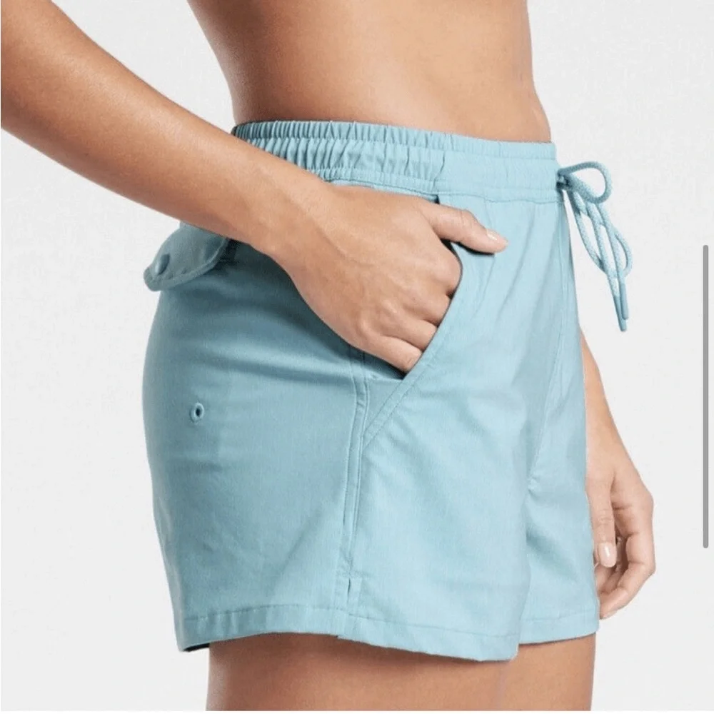 Athleta‎ Marin Board Shorts Teal Swim Shorts Medium 5” Inseam - Picture 2 of 15